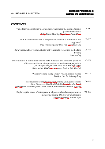 IPBSS Volume 4 Issue 3 Table of contents